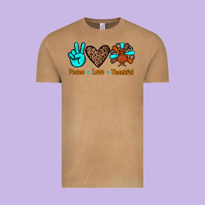 Peace Love Thankful Vintage Tee Designed By Jahusdesignshop