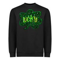 Black Lucky Shamrock St Patricks Day Heavyweight Sweatshirt - Bettercallsaul