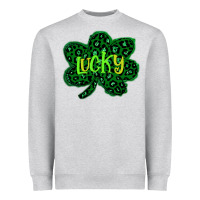 Heather Grey Lucky Shamrock St Patricks Day Heavyweight Sweatshirt - Bettercallsaul