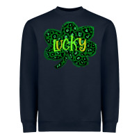 Navy Lucky Shamrock St Patricks Day Heavyweight Sweatshirt - Bettercallsaul