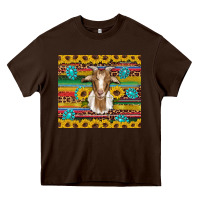 Chocolate Brown goat sunflowers gemstones serape leopard glitter Heavy Core Tee - Artiststas