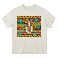 Cream goat sunflowers gemstones serape leopard glitter Heavy Core Tee - Artiststas