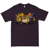 Plum Peace Love Rooster Premium Tee - LillyAllenDesigns