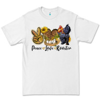 White Peace Love Rooster Premium Tee - LillyAllenDesigns
