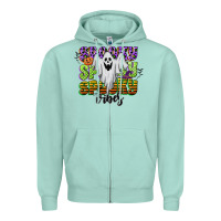 Seafoam spooky spooky spooky vibes Zipper Hoodie - CowGirlArtShop