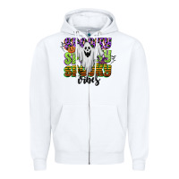 White spooky spooky spooky vibes Zipper Hoodie - CowGirlArtShop
