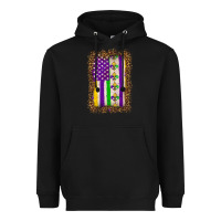 Black mardi gras usa flag leopard Heavyweight Hoodie - OliviaCreatesArt