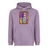Lavender mardi gras usa flag leopard Heavyweight Hoodie - OliviaCreatesArt