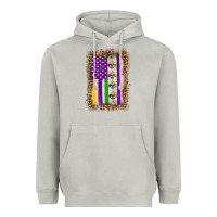 Moon Dust mardi gras usa flag leopard Heavyweight Hoodie - OliviaCreatesArt