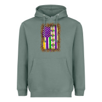 Sage mardi gras usa flag leopard Heavyweight Hoodie - OliviaCreatesArt