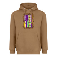 Toasted Coconut mardi gras usa flag leopard Heavyweight Hoodie - OliviaCreatesArt