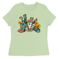 Matcha wheel bull skull western cowboy Ladies Tee - AdoDesignShop