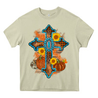 Mossy thanksgiving cross pumpkin sunflower Heavy Core Tee - AdoDesignShop