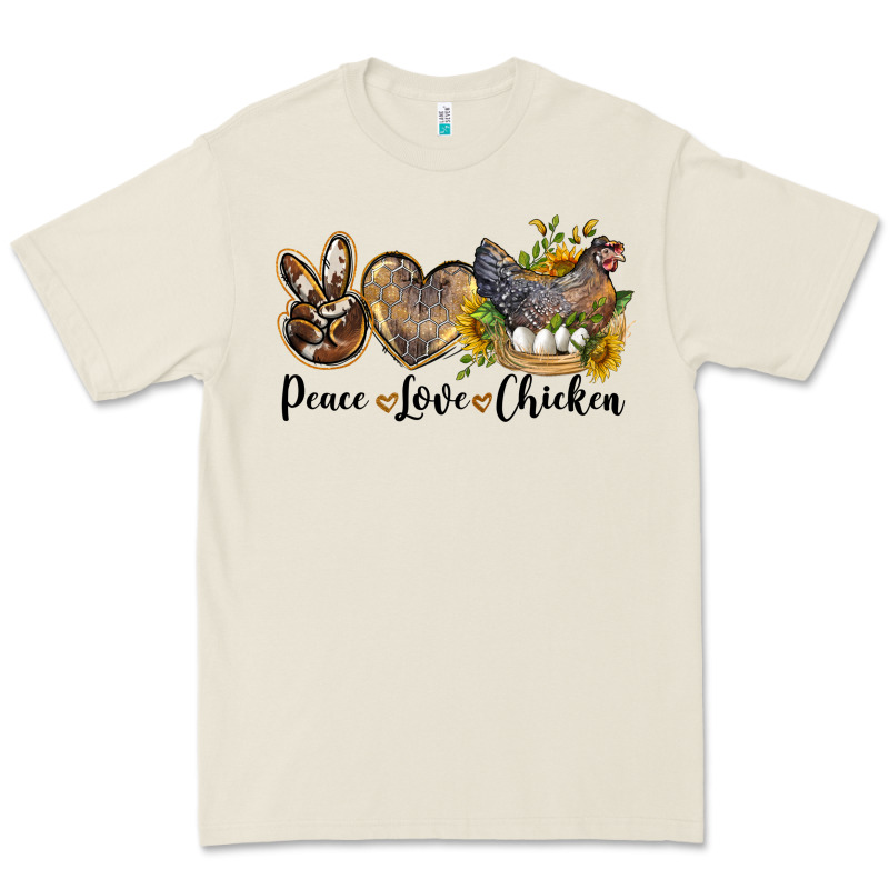 Western Peace Love Chickens Premium Tee by LillyAllenDesigns | Teevron