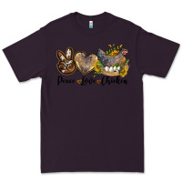 Plum Western Peace Love Chickens Premium Tee - LillyAllenDesigns
