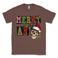 Chestnut Merry af skeleton messy bun Classic Tee - NancyCooperArtShop