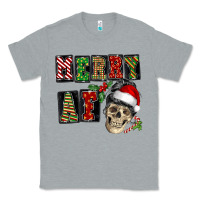 Heather Grey Merry af skeleton messy bun Classic Tee - NancyCooperArtShop