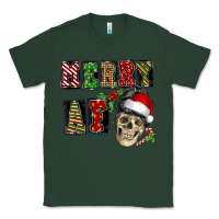 Sports Green Merry af skeleton messy bun Classic Tee - NancyCooperArtShop