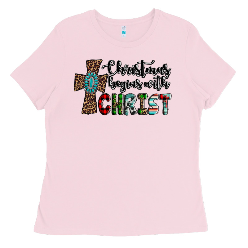 Christmas Begins With Christ Ladies Tee by AdoDesignShop | Teevron