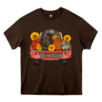 Chocolate Brown thankful turkey truck Heavy Core Tee - AdoDesignShop