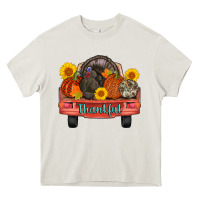 Cream thankful turkey truck Heavy Core Tee - AdoDesignShop