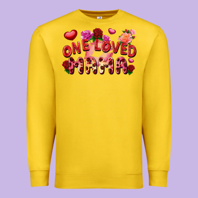 One Loved Mama Valentine's Day Premium Sweatshirt Designed By Fadigitalartstudio