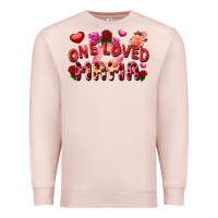 Pale Pink One loved mama Valentine's Day Premium Sweatshirt - FaDigitalArtStudio