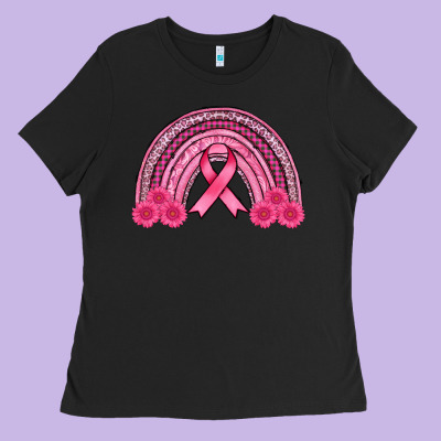 Breast Cancer Rainbow Ladies Tee Designed By Adodesignshop