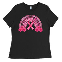 Black breast cancer rainbow Ladies Tee - AdoDesignShop