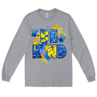Heather Grey down syndrome be kind Long Sleeve Tee - Artiststas