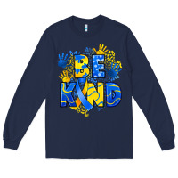 Navy down syndrome be kind Long Sleeve Tee - Artiststas