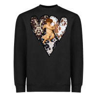 Black Country Cupid Valentine Cowhide Heart Heavyweight Sweatshirt - Bettercallsaul