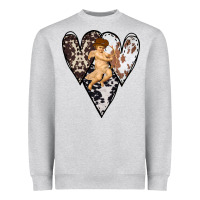 Country Cupid Valentine Cowhide Heart Heavyweight Sweatshirt | Teevron