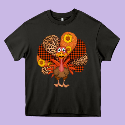 Thanksgiving Turkey Heavy Core Tee Designed By Adodesignshop