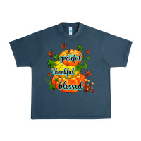 Midnight Navy grateful thankful blessed Urban Heavy Tee - MaliasSmallBusiness