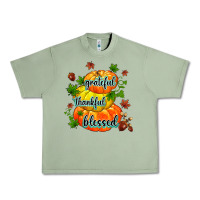 Oil Green grateful thankful blessed Urban Heavy Tee - MaliasSmallBusiness