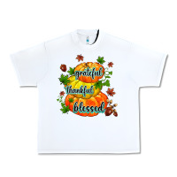White grateful thankful blessed Urban Heavy Tee - MaliasSmallBusiness
