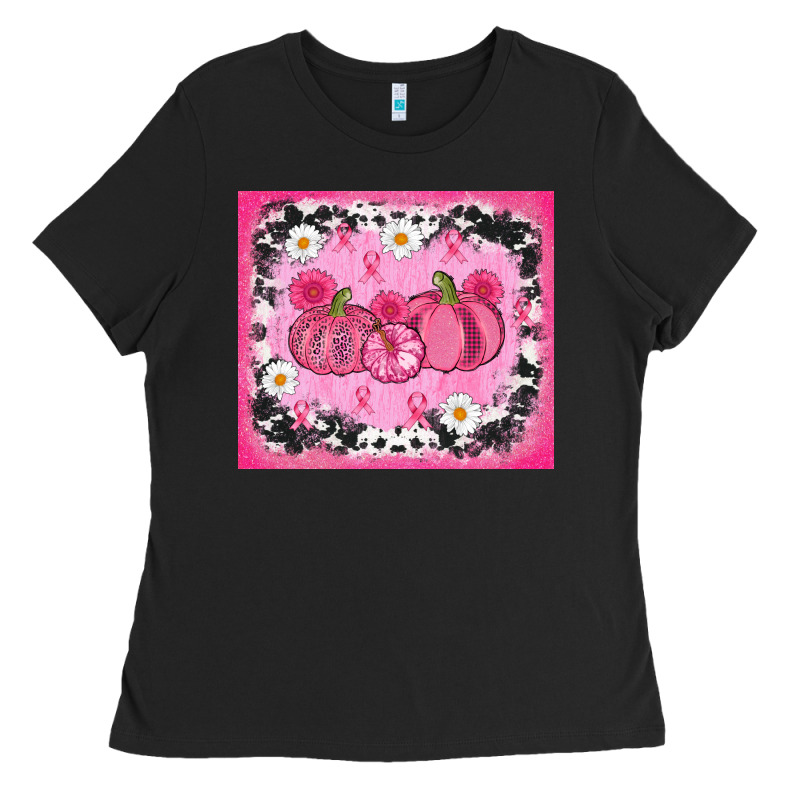 Breast Cancer Pumpkins Ladies Tee by AdoDesignShop | Teevron