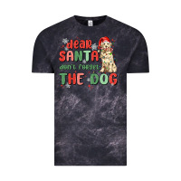 Cloud Black dear santa dont forget the dog Vintage Tee - MaliasSmallBusiness