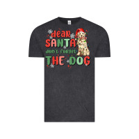 Vintage Black dear santa dont forget the dog Vintage Tee - MaliasSmallBusiness
