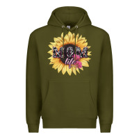 Army Green Mom life sunflower mother's day Premium Hoodie - HowdyJamesFarm