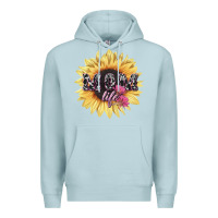 Blue Mist Mom life sunflower mother's day Premium Hoodie - HowdyJamesFarm