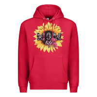 Cardinal Mom life sunflower mother's day Premium Hoodie - HowdyJamesFarm