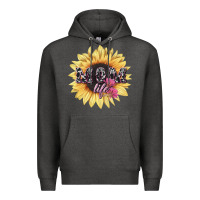 Charcoal Heather Mom life sunflower mother's day Premium Hoodie - HowdyJamesFarm