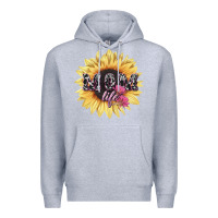 Heather Grey Mom life sunflower mother's day Premium Hoodie - HowdyJamesFarm