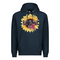Navy Mom life sunflower mother's day Premium Hoodie - HowdyJamesFarm