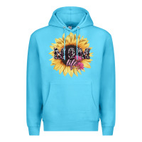 Ocean Blue Mom life sunflower mother's day Premium Hoodie - HowdyJamesFarm