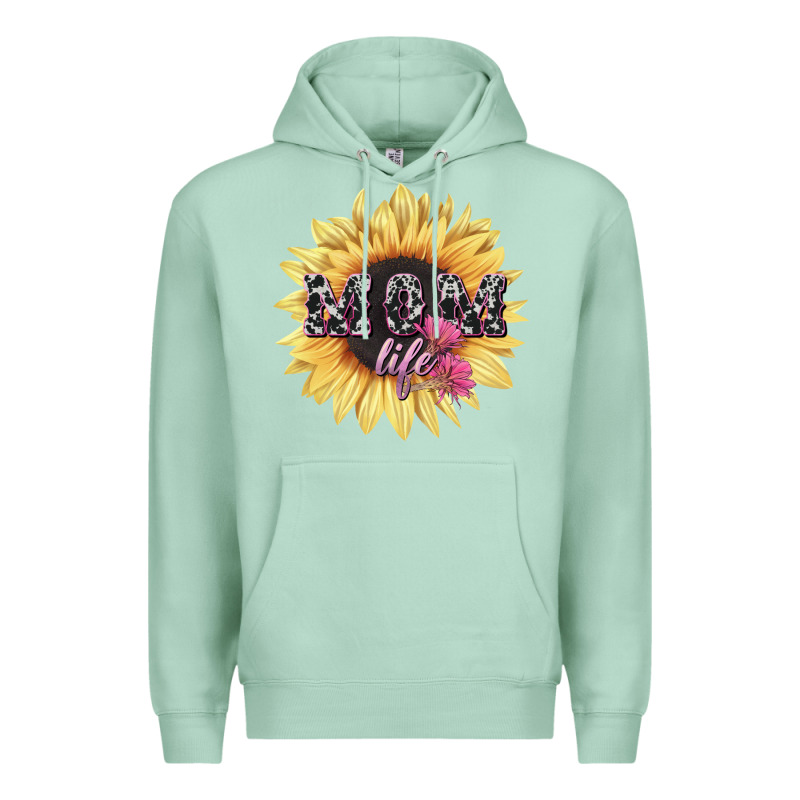 Mom Life Sunflower Mother's Day Premium Hoodie by HowdyJamesFarm | Teevron