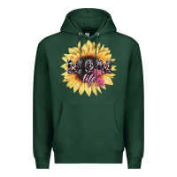 Sports Green Mom life sunflower mother's day Premium Hoodie - HowdyJamesFarm