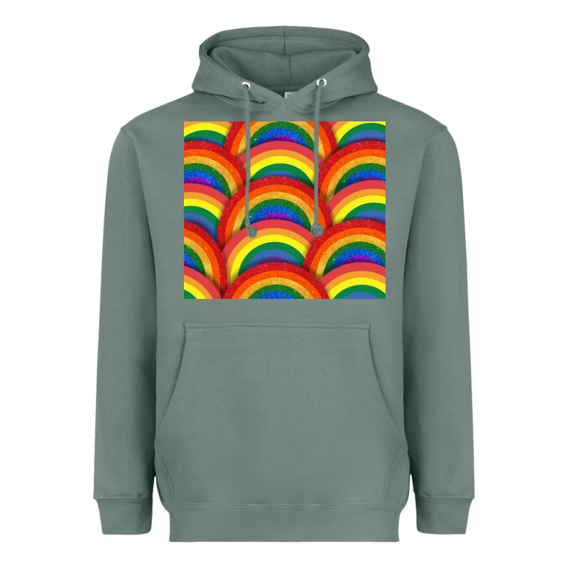 Pride Rainbow Glitter Tumbler Heavyweight Hoodie by FaDigitalArtStudio | Teevron